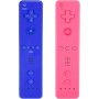 AUFGLO Retro Wii Controller 2 Pack Wii u Remote mit Silikongehäuse und Handgelenksgurt (Rot + Hellblau)