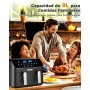 YASHE Air Fryer with Dual Compartment, 9L Dual Air Fryer with SYNC Function, 8 in 1 Cooking Presets Touch Screen Air Fryer, Fast