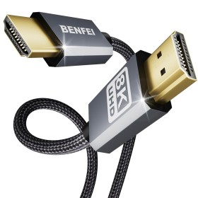 BENFEI Cable HDMI a HDMI 2.1, Certificado, 48 Gbps, 4K@240Hz 8K@60Hz, carcasa de aluminio, nailon tressé, compatible con Mac PC