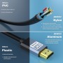 BENFEI Cable HDMI a HDMI 2.1, Certificado, 48 Gbps, 4K@240Hz 8K@60Hz, carcasa de aluminio, nailon tressé, compatible con Mac PC