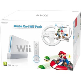 Nintendo Wii (White) with Mario Kart: Includes White Wii Wheel and Wii Remote Plus [Importación inglesa]
