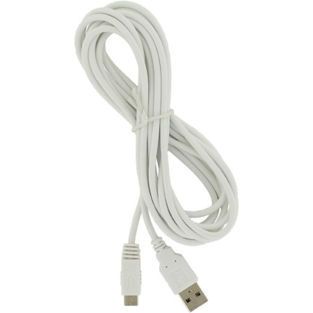DollaTek Cable de alimentación USB Extra Largo de 3M Compuesto Wii U Gamepad - Blanco
