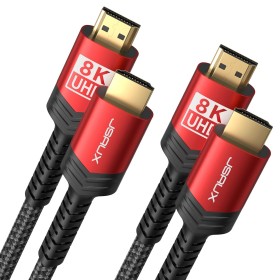 JSAUX Cable HDMI 3 Metros 8K 2 Paquetes, Cable HDMI 2.1 48Gbps Alta Velocidad Cable HDMI, 4K @ 120Hz 144Hz, 8K @ 60Hz, HDCP 2.2