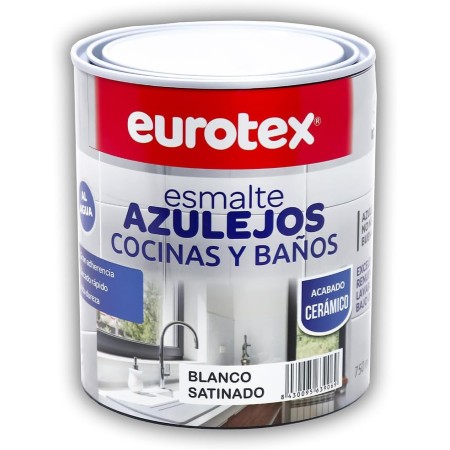 EUROTEX Pintura para Azulejos al Agua con muy buena adherencia SIN imprimación - Disponible en una gran variedad de colores - En