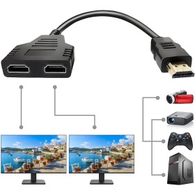 Azuxreza Adaptador Divisor HDMI 1080P Macho a Doble Hembra de 1 a 2 Vías para HDTV, LED, Monitor LCD y Proyectores - Soporta Dos