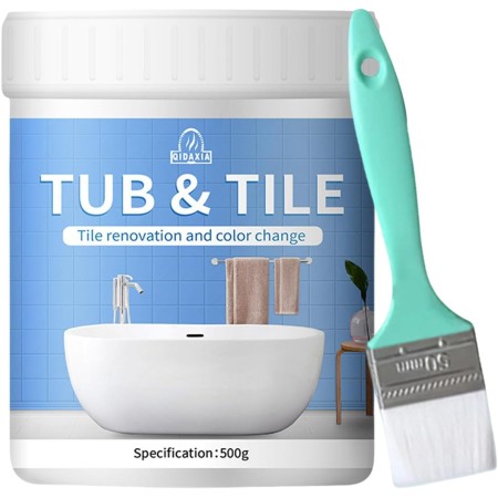 Pintura para bañeras, kit de acabado de secado rápido para baños | Pintura para bañera blanca adecuada para duchas, encimeras,
