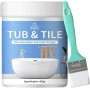 Pintura para bañeras, kit de acabado de secado rápido para baños | Pintura para bañera blanca adecuada para duchas, encimeras,