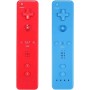 AUFGLO Retro Wii Controller 2 Pack Wii u Remote mit Silikongehäuse und Handgelenksgurt (Rot + Hellblau)