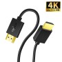 Twozoh Extra Fino HDMI Cable 0.3M, Flexible Slim & Soft HDMI Cable Delgado Compatible con 3D/4K@60Hz/2160P/1080P