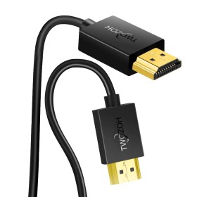 Twozoh Extra Fino HDMI Cable 0.3M, Flexible Slim & Soft HDMI Cable Delgado Compatible con 3D/4K@60Hz/2160P/1080P