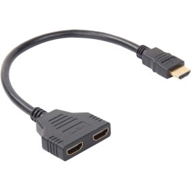 REY - Cable Adaptador Duplicador HDMI Macho a Doble HDMI Hembra Color Negro, 4k 1080p Full HD