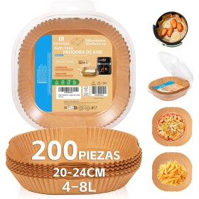 Air Fryer Paper 20C200 Air Fryer Square 200 Units 20-24cm Disposable Baking Molds BPA Free Accessories for Oil-Free Fryer 2 to 8