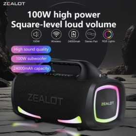 Altavoz inalámbrico Zealot S79 de 100 W, altavoz de subwoofer portátil