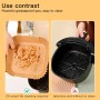 Air Fryer Paper 20C200 Air Fryer Square 200 Units 20-24cm Disposable Baking Molds BPA Free Accessories for Oil-Free Fryer 2 to 8