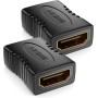 deleyCON Acoplamiento HDMI (Toma HDMI a Toma HDMI) Extensión HDMI Conector FullHD 4K HDR ARC para TV Monitor Proyector PC Laptop