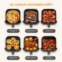 Air Fryer,12L Oil Free Fryer, 2800W, 8 Preset Programs, Air Fryer with Visible Window, LED Touch Screen, Multifunctional