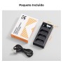 K&F Concept NP-FZ100 Cargador, Cargador de Batería NP-FZ100 de 3 Ranuras con Pantalla LCD Compatible con Cámaras Sony A7iii A7iv