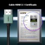 UGREEN Cable HDMI 2.1 Certificado 8K 10K 60Hz 4K 120Hz Dynamic HDR HDCP eARC Dolby Atmos Alta Velocidad 48Gbps Aluminio