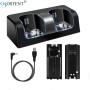 OSTENT Charger Dock Station + 2 Paquetes de baterías compatibles con el Mando a Distancia Nintendo Wii Color Blanco