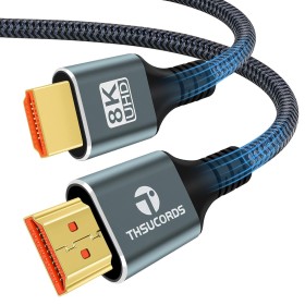 Thsucords Cable HDMI 8K 4K 0,5M, Alta Velocidad HDMI 2.1 8K@60Hz, 4K@120Hz 144hz 48gbps compatible con