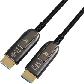 Amazon Basics Cable HDMI trenzado, fibra óptica, alta velocidad, 10 m, Negro