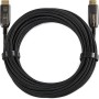 Amazon Basics Cable HDMI trenzado, fibra óptica, alta velocidad, 10 m, Negro