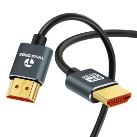 Thsucords 8K 4K Cable HDMI Ultra Delgado 2M, Fino Flexible HDMI 2.1 Alta Velocidad 4K@120Hz 8K@60Hz 48gbps compatible con Roku