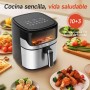 Aigostar Air Fryer 6.5L, Oil-Free Fryer with Window, 10 Programs, Digital Touch Screen, Intelligent Preheating, Defrost, DIY,
