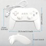 OSTENT Mando Clásico con Cable Pro Gamepad Joystick para Consola Nintendo Wii Remote Videojuego, Color Blanco