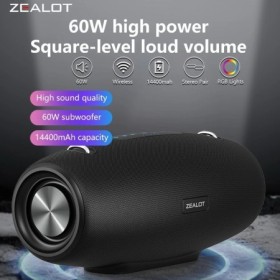 Altavoz inalámbrico Zealot S67 con correa para el hombro, al aire libr