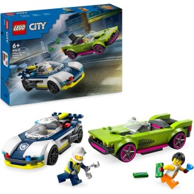 LEGO City Coche de Policía y Potente Deportivo, Vehículo de Emergencia de Juguete, Regalo para Niños y Niñas de 6 Años o Más,