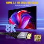 YUETUOL Cable HDMI 1Metro, 8K Cable HDMI 2.1 48Gbps Trenzado Alta Velocidad 8K@60Hz, 4K@120Hz 7680P eARC HDCP 2.2 y 2.3 DTS:X