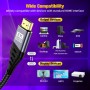 YUETUOL Cable HDMI 1Metro, 8K Cable HDMI 2.1 48Gbps Trenzado Alta Velocidad 8K@60Hz, 4K@120Hz 7680P eARC HDCP 2.2 y 2.3 DTS:X