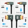 Thsucords Cable HDMI 2.1 Ultra Delgado 8K en ángulo izquierdo de 90 Grados 0.5M, Cable Flexible Delgado de Alta Velocidad
