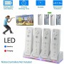 Estación de carga para Wii, 4 en 1 mando estación de carga con indicadores LED 4 piezas 2800mAh batería recargable paquete para