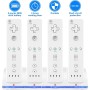 Estación de carga para Wii, 4 en 1 mando estación de carga con indicadores LED 4 piezas 2800mAh batería recargable paquete para
