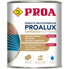 PROALUX Esmalte al agua Multiadherente. Marrón RAL 8016. 750 ML. Multisuperficie. SATINADO. PROA.