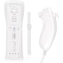 2 en 1 Motion Plus Mando y Nunchunk para Nintendo Wii/Wii u + Funda de Silicona - Blanco