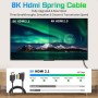 Duttek Cable HDMI a HDMI 2.1 en espiral de 1.2 m, HDMI 2.1 ultra alta velocidad 48 Gbps, soporta 8K a 60Hz, 4K a 120Hz,