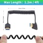 Duttek Cable HDMI a HDMI 2.1 en espiral de 1.2 m, HDMI 2.1 ultra alta velocidad 48 Gbps, soporta 8K a 60Hz, 4K a 120Hz,