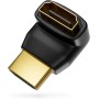 deleyCON 90° & 270° HDMI Adaptador de Ángulo - 1x 90° + 1x 270° - HDMI Tipo A Enchufe y Toma de Corriente - 4K Ultra HD UHD 3D