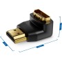 deleyCON 90° & 270° HDMI Adaptador de Ángulo - 1x 90° + 1x 270° - HDMI Tipo A Enchufe y Toma de Corriente - 4K Ultra HD UHD 3D