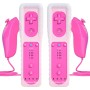 TechKen 2 Piezas Controller para Wii con Nunchuck,Mando Wii Motion Plus Integrado con Nunchuk Controller Funda de Silicona