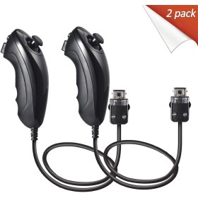 Mribo Wii Nunchucks Juego de 2, Repuesto Nintendo Wii Nunchucks, Wii Joystick para Nintendo Wii y Wii U