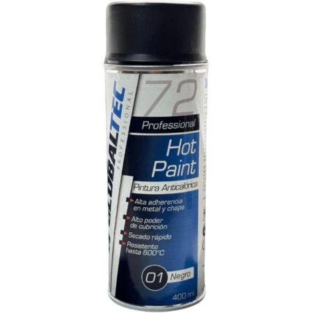 GLOBALTEC PROFESSIONAL Pintura Anticalórica Negra 400ml – Resistente Hasta 600°C | Spray Protector para Tubos de Escape, Motores