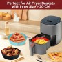 Alyvisun Silicone Air Fryer Molds, 3 Pieces Containers Oil-Free Fryer Tray Reusable Round Utensils Basket for Air Fryer,