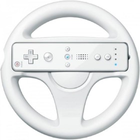 Volante para Wii Presentado en Caja, Color Blanco, compatible con el juego de Mario Kart