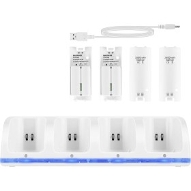 SOONHUA Estación de Carga Wii 4 en 1 - Base de Carga del Controlador Con 4 Baterías Recargables E Indicadores Led para Control