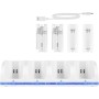 SOONHUA Estación de Carga Wii 4 en 1 - Base de Carga del Controlador Con 4 Baterías Recargables E Indicadores Led para Control