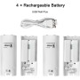 TechKen Wii Controller Charger, Estación de Carga para 2 Mandos de Wii y 2 Akkus Wii Wiimote Charging Station con 4 Baterías de